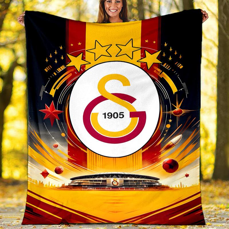 1pc Football Team (28) Theme Blanket - Digital Print, Polyester, Cozy for All Seasons, Perfect for Outdoor, Camping, and Travel