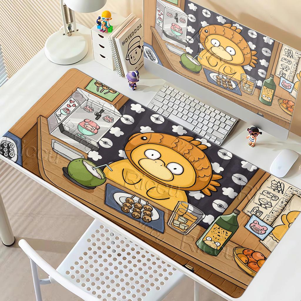 Mouse Pads Anime Extended Gamer Mechanical Keyboard P-pokemon Desk Offices Accessories Psyduck Carpet Gaming Notbook PC Deskrugs