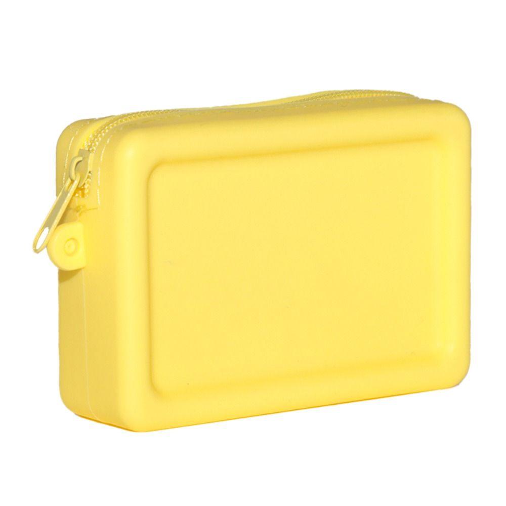Smooth Zipper Cosmetic Bag Silicone Organizer Travel Pouch Simple Wallet Coin Purse  Women Girls