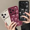 Розовый чехол с принтом банта, противоударный чехол для Xiaomi 14T 13T Poco X7 F6 X6 Pro Redmi Note 14 Pro 13 12 11, силиконовый мягкий защитный чехол для линз из ТПУ, матовый чехол для телефона