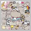 50 Cartoon Fatso the Cat Waterproof Stickers for Suitcases, Trolleys, Cars, and Refrigerators