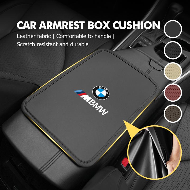 QAED6 Ice silk Car Armrest box Pad Armrest Storage Box Cover Protection Mat For BMW G30 G20 M3 M5 E91 E92 E93 E36 E70 X3 X4 X5 X1 E39