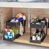 1 Set of Under Sink Organizers, 2-tier Sliding Cabinet Basket Organizer Drawers,under Sink Organizers and Storage Bathroom Kitchen Cabinet Organizers,