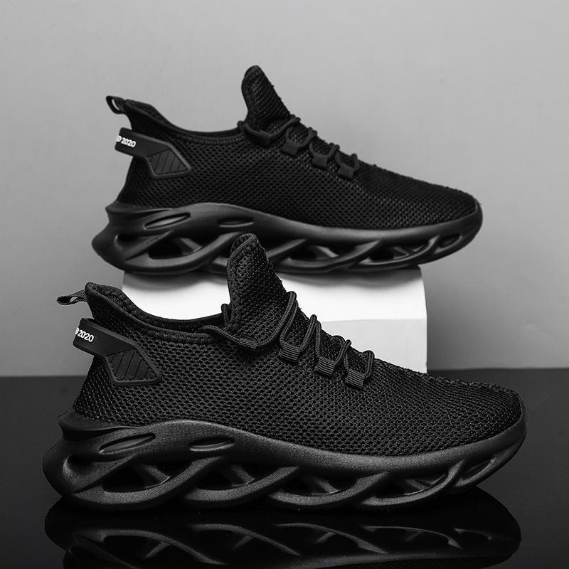 Fashion Hot Men Casual Sport Shoes Breathable Lightweight Sneakers Outdoor Mesh Black Running Shoes Athletic Jogging Tenis Walking Shoes