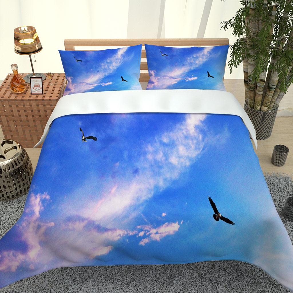Bedding Collection For Kids Teens Boys Girls Animal Eagle 3D Duvet Cover With Pillowcase Microfiber Single Twin Double Queen King Size