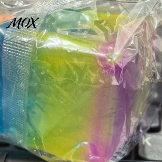 Kneading Stress Reliever Rainbow Ice Cube Squeeze Ball, Transparent Jelly Fidget Toy Gradient for Anxiety Relief, Soft TPR Decompression Kids