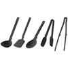Yamazaki Jitsugyo Silicone Tools Cooking Spoon Ladle Turner Spoon Tongs Chopstick Tongs of Tower Black 4273 5190 5192 5194 5196 [Set 5]