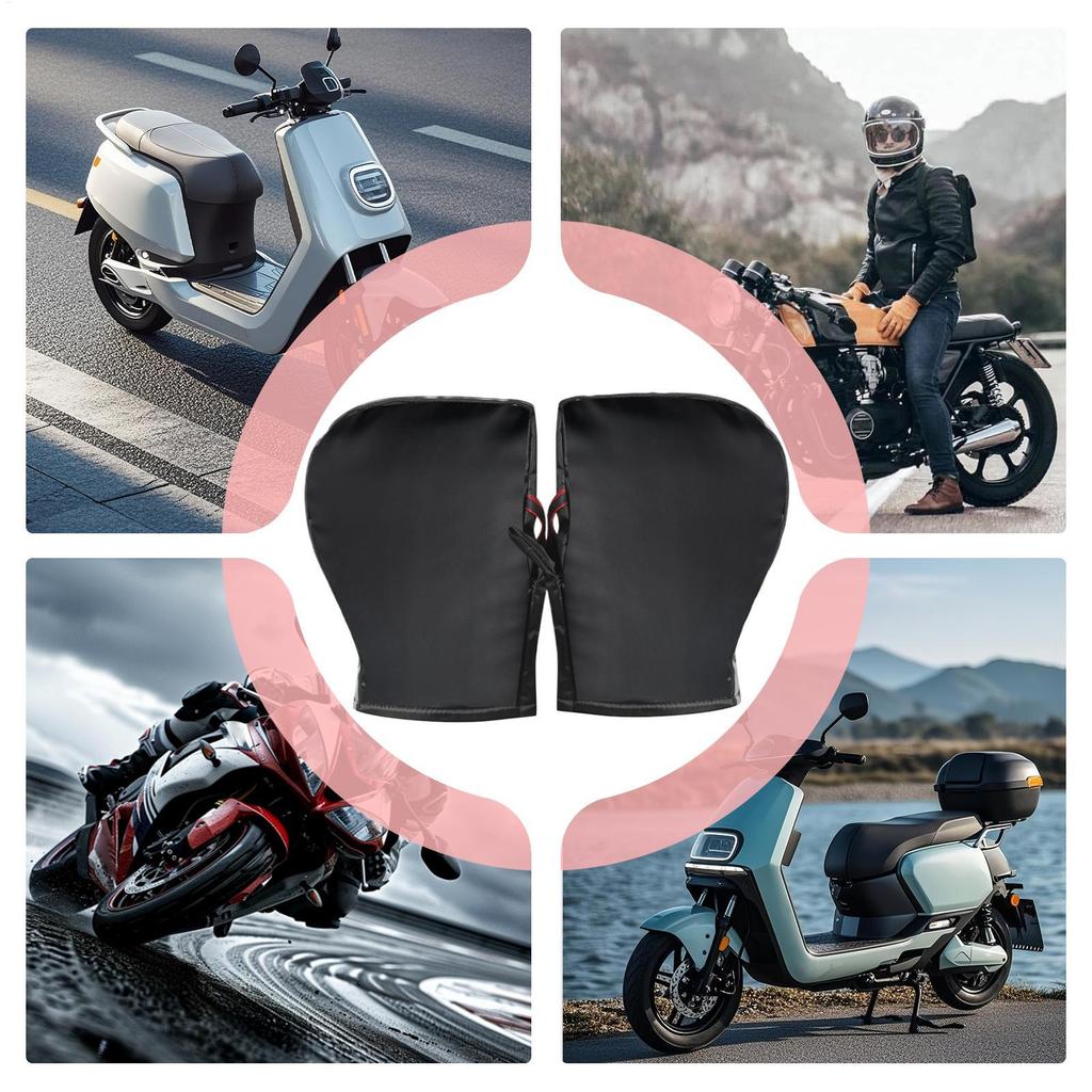 Handlebar Gloves Warm Windproof Insulated Gloves Waterproof Scooter Mittens For Motorcycle Riding Mountain Biking Road Cycling