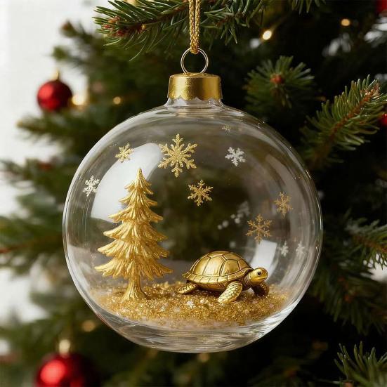 3D Дикие животные Рождественские украшения Прозрачный пластиковый елочный шар Рождественское украшение