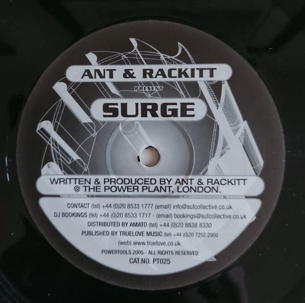 12-дюймовая пластинка ANT RACKITT Surge PT025 Электроинструменты 2005 UK Танцевальная Электроника Б/у