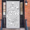 2D 25th Silver Wedding Backdrop, Hearts & Balloons Background