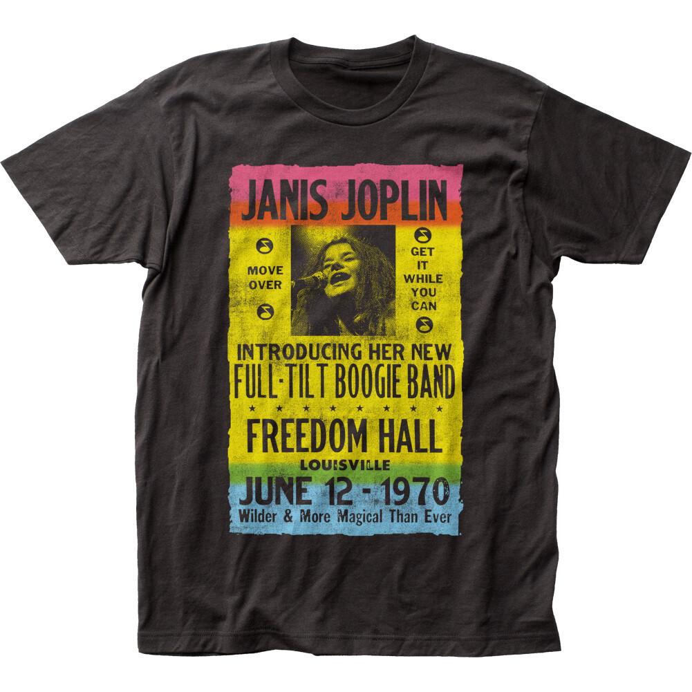 Janis Joplin Freedom Hall T Shirt Mens Licensed Rock N Roll Music Tee New Black