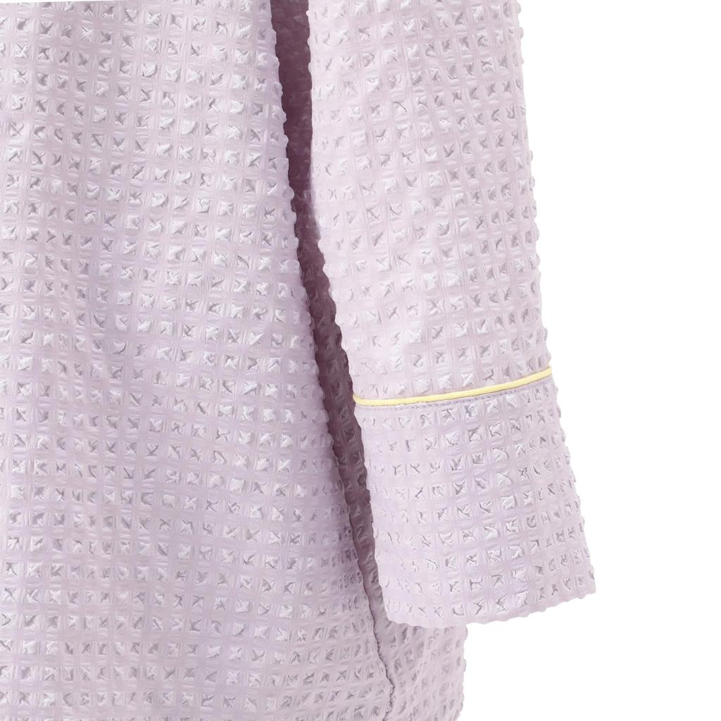 Francfranc Фиолетовый пижамный комплект с вышитым логотипом и жаккардовым узором в клетку, Домашняя одежда и одежда для отдыха, Модель 2025