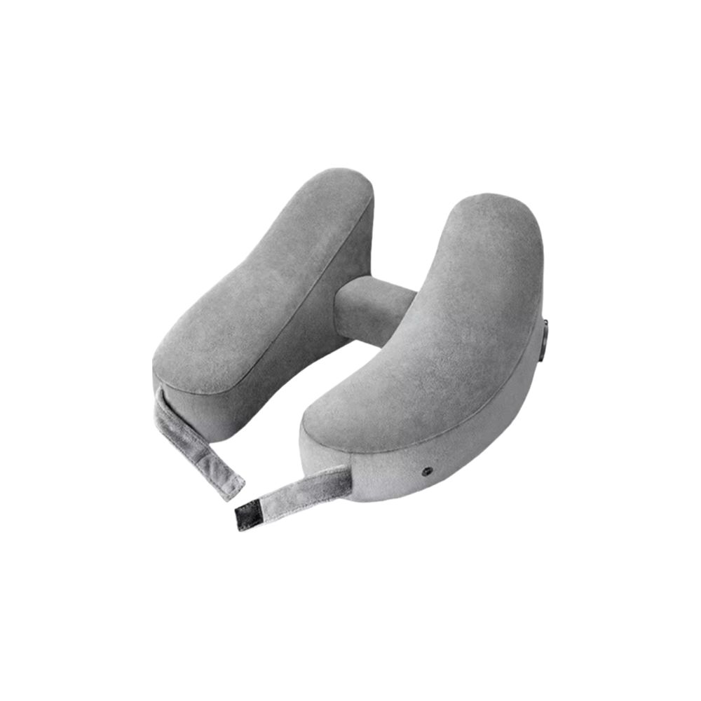 Storage Bag Inflatable Neck Pillow Soft Velour Cover Neck Support Pillow for Adults