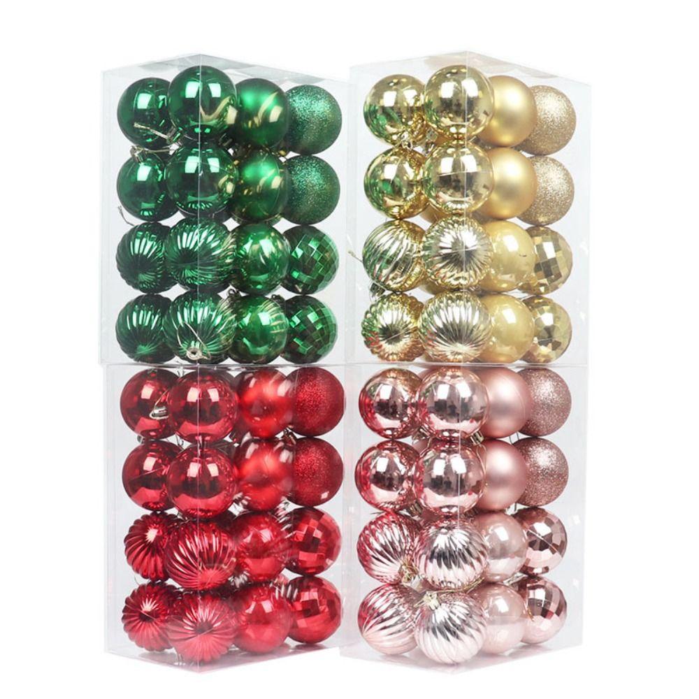 24 шт. Пластиковые подвесные рождественские шары, блестящие подвески на елку, новогодний подарок