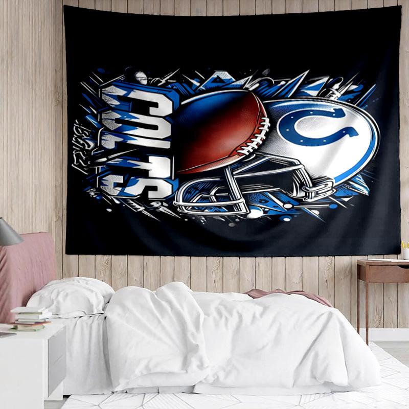 Indianapolis Colts Football Tapestry Accessories Playroom Tapestry, for Bedroom,Livingroom, dormitory Room Wall Decor Fan Birthday Gifts