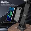 15W Wireless Charger Stand LED Desk Table Lamp With Alarm Clock 3 Colors Dimmable Desk Light Fast Charging Station for iPhone
