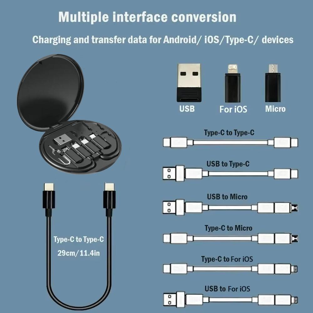 60 Вт Многофункциональный кабель-адаптер для зарядки USB Type C to C Комплект для преобразования USB C в Lightning USB A и Type C в Micro/Type C