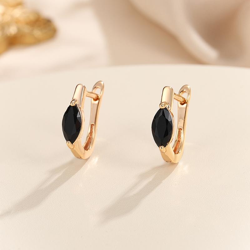 Винтажные серьги золотого цвета, 1 пара, белые, красные, синие, зеленые, цвета морской волны, черный камень, висячие серьги, женские клипсы, ювелирные изделия