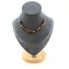 Stones and Minerals. 15-bead Tiger's Eye Necklace from South Africa. Steel Chain Necklace Women, Men. Customizable Size