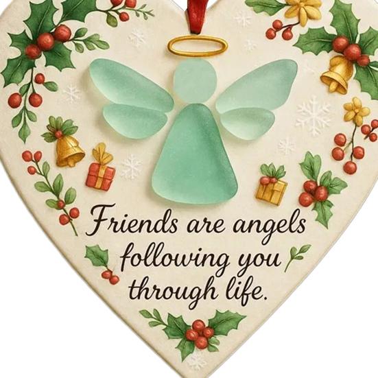 Sea Glass Angel Ornament Friends Are Angels Sea Glass Art Christmas