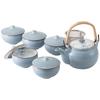Nishikai Toki Hasami Ware "Gray Orchid" 6-Piece Tea Set with Lid, Teacups, Cups, and Sencha Bowls, Microwave and Dishwasher Safe, Made In Japan