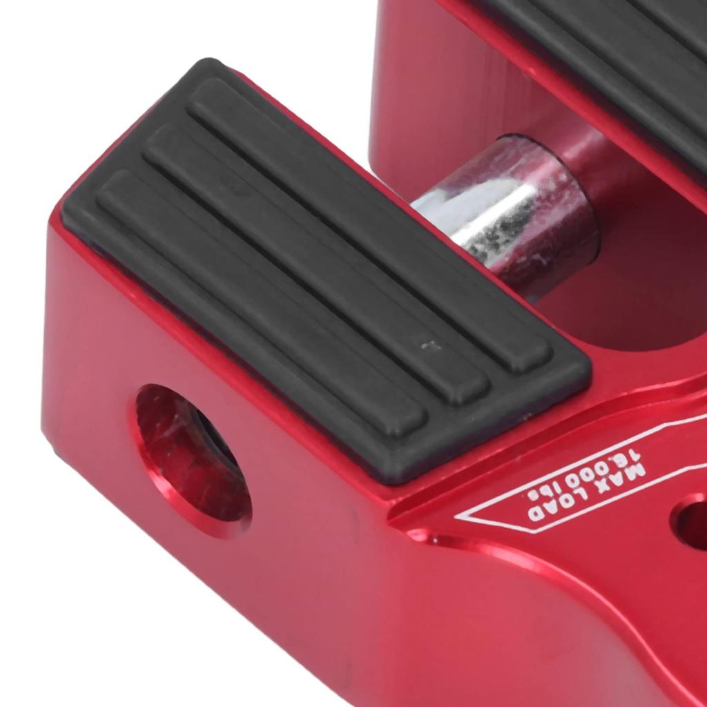 Крепление для плоской скобы лебедки, крепление для крюка лебедки, нагрузка 16000 фунтов, с резиновыми боковыми защитами, универсальный алюминиевый сплав для внедорожников, пикапов, внедорожников и т. д. (красный)