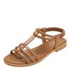 2025 Summer Bohemian Retro Flat Roman Sandals: Comfortable Hollow Design for Travel and Beach