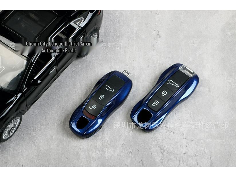 Ключ-оболочка для Porsche цвета «Голубая горечавка»: Подходит для Cayenne, Macan, 718, Panamera, 911