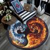 Круглый ковер Инь-Ян с тигром, Ковер для гостиной, спальни, дивана, игровой комнаты, Нескользящий коврик для пола