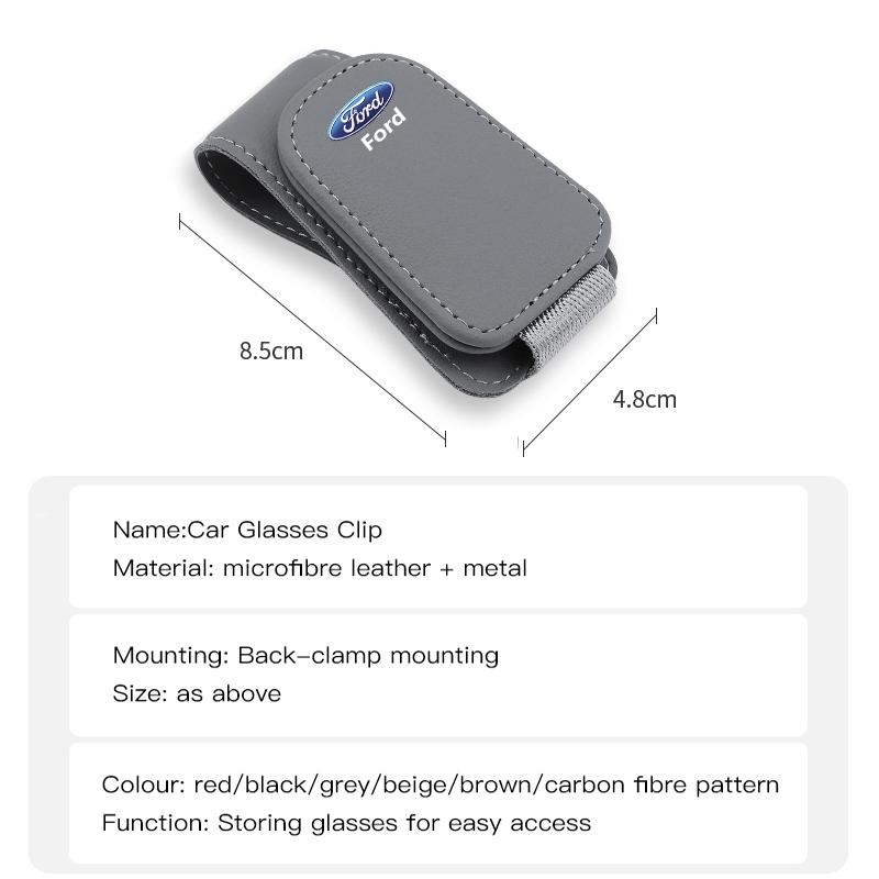 Car Sun Visor Glasses Clip Sunglasse Eyeglasses Holder For Ford S MAX Ranger Focus Fiesta Mondeo Kuga Mustang Escort keychain