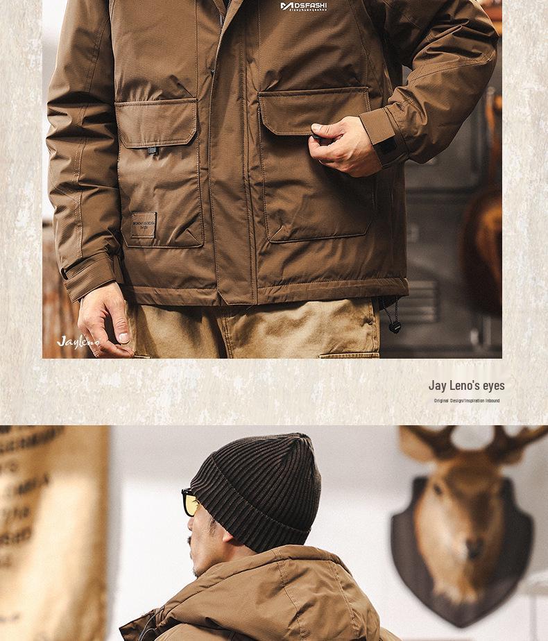 American Retro Men's 2025 High Loft Winter Down Jacket – Trendy, Warm, Windproof Workwear