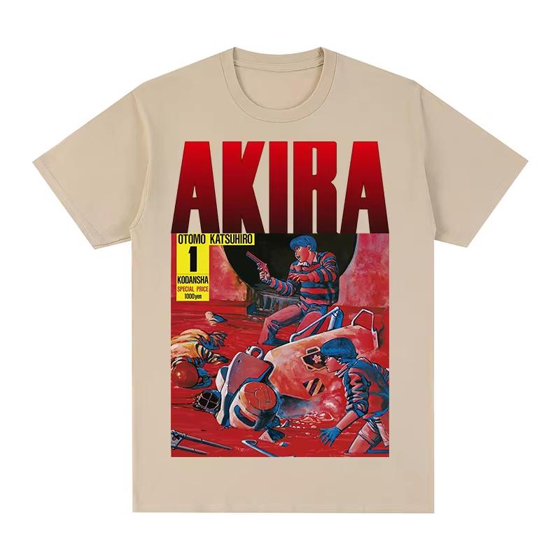 Akira Neo Otomo Katsuhiro Anime Cartoon 1988 Natural Unisexga Tokyo Vintage TShirt Unisex Unisexs Short Sleeve Crew Neck Tee Unisex