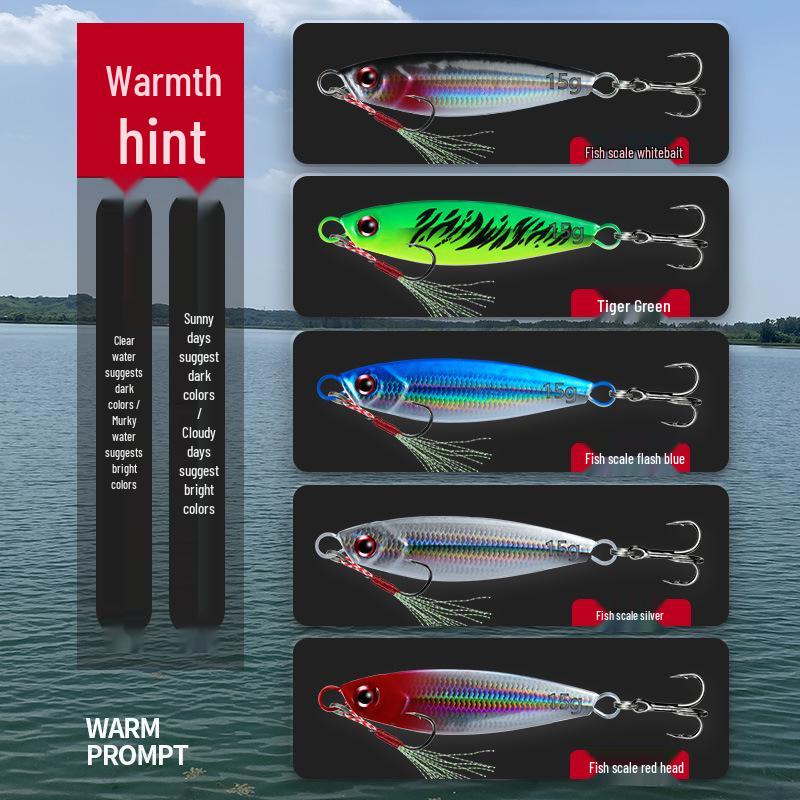 Синяя ножевая блесна с имитацией чешуи для дальнего заброса