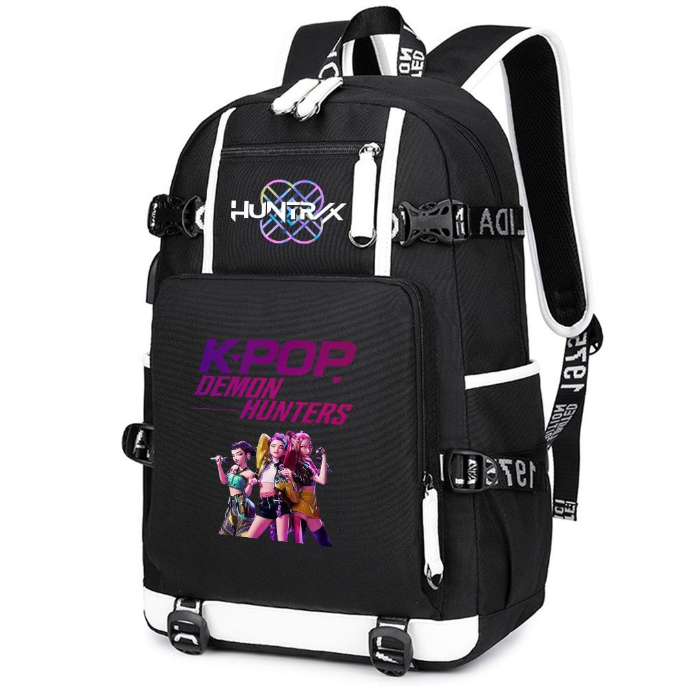 Аниме Мультфильм K-Pop Охотники на демонов Рюкзак Большая вместимость Сумка для книг для студента Мальчика Девочки Школьная сумка Водонепроницаемая для улицы Сумка для ноутбука Дорожная сумка Mochila