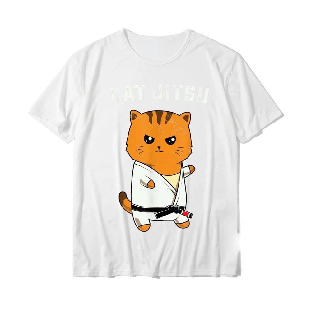 Kawaii Jiu Jitsu Cat Funny BJJ or MMA Grappling TShirt Cute Women Men XS4XL Tops Unisex Oversized T Shirt Ropa Hombre Camisetas