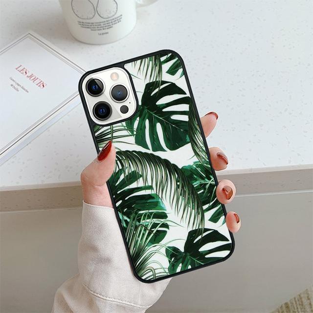 Чехол для телефона с листьями монстеры и цветами пальмы для iPhone 17 Air 14 15 16 13 12 Чехол для Apple 14 15 16 Pro Max Plus