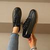 Foreign Trade Fish Scale Pattern 2025 New Large Size Sports Shoes Forrest Gump Shoes Women's Soft Leather Flat-bottomed Comfortable Board Shoes