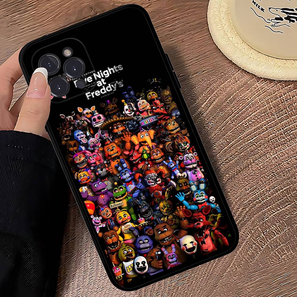 Игра F-Five N-Nights At F-FreddyS Для iPhone 17 16 15 14 13 12 11 Pro Max Plus Ударопрочный Черный Мягкий Чехол для Телефона