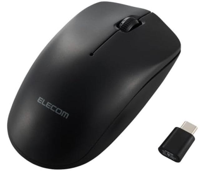 ELECOM Wireless Optical 3 Environmentally Friendly Business-Grade 2.4GHz Mouse, Type-C, Buttons, Packaging, Black, M-K8DRCBK