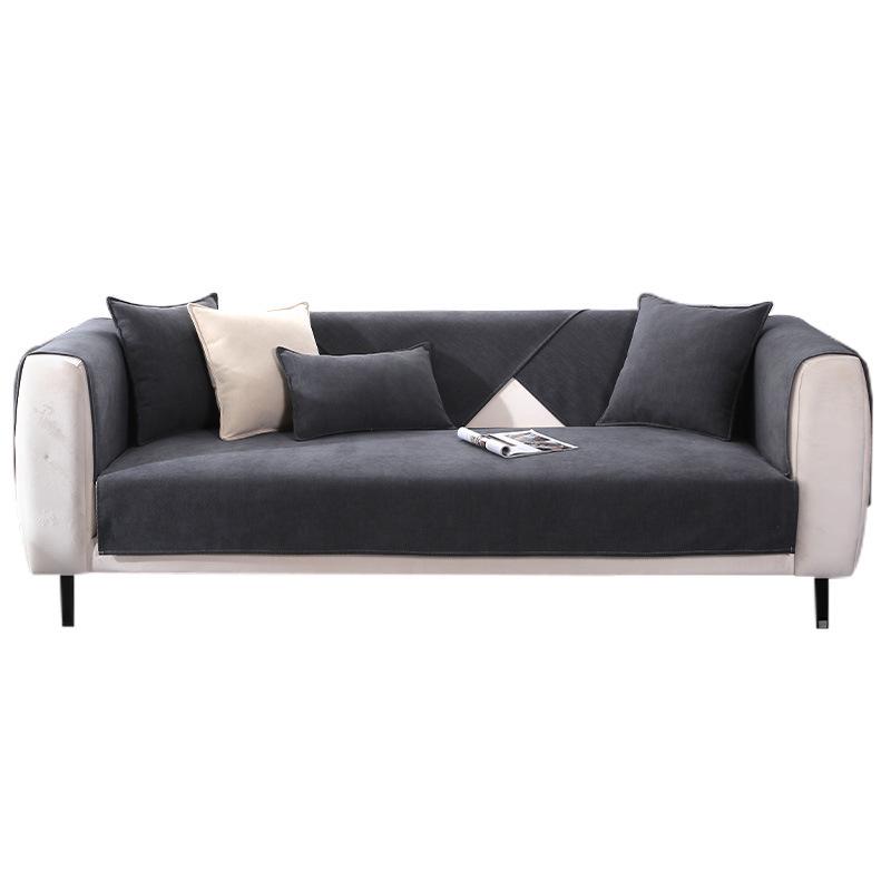 Non-Slip Gray Chenille Sofa Cushions with Modern, All-Season Light Luxury Cover