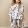 Kids Cotton Pajama Set Boys Girls Loose Fit Striped Two Piece Sleepwear A Class Safety