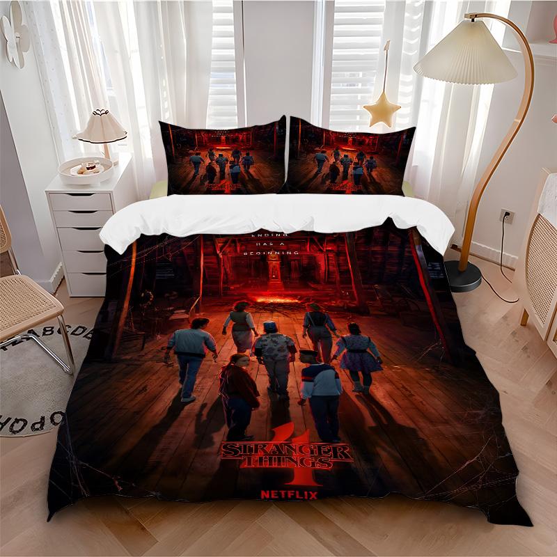 Stranger Things Season Teaser Print 3Pcs Bedding Setduvet Cover With 2 Bedropillowcase Home Birthday Gift