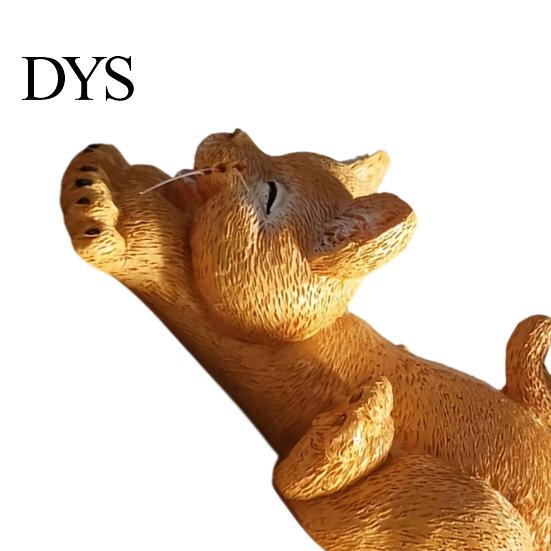 Small Animal Ornament for Shelf Stretching Kitten Figurine, Resin Cat Statue, Cute Ornament, Desktop Stress Relief Toy Compact Decoration Home Office