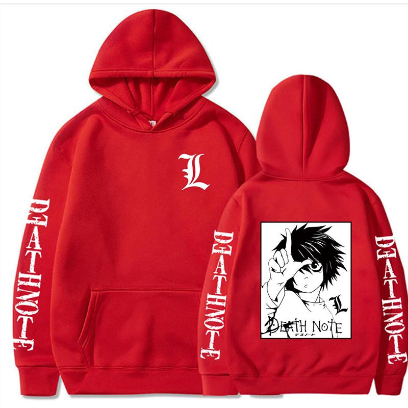 Harajuku Death Note Unisex Comic Hoodie Japanese Anime Printed Men's Hoodie Oversized Long Sleeve Streetwear Casual Sweatshirts