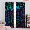 2pcs,2D Plane Printing Popular Curtains Jasmine Typography Versatile Polyester Fabric (without Rod) All Seasons Use for Living