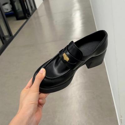 Маленькие золотые монеты из натуральной кожи, женские туфли на толстом каблуке в стиле ретро на платформе в стиле Мэри Джейн, кожаные туфли небольшого размера