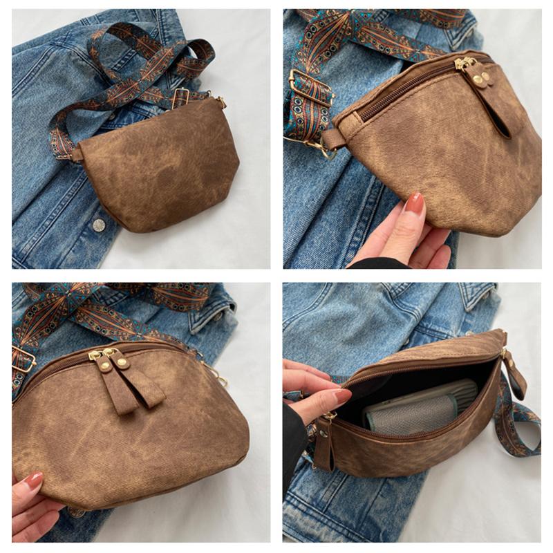 Женские поясные сумки из искусственной кожи Стильная сумка-хобо Однотонная на плечо Роскошная дизайнерская нагрудная сумка Широкий ремень Модная поясная сумка KTY