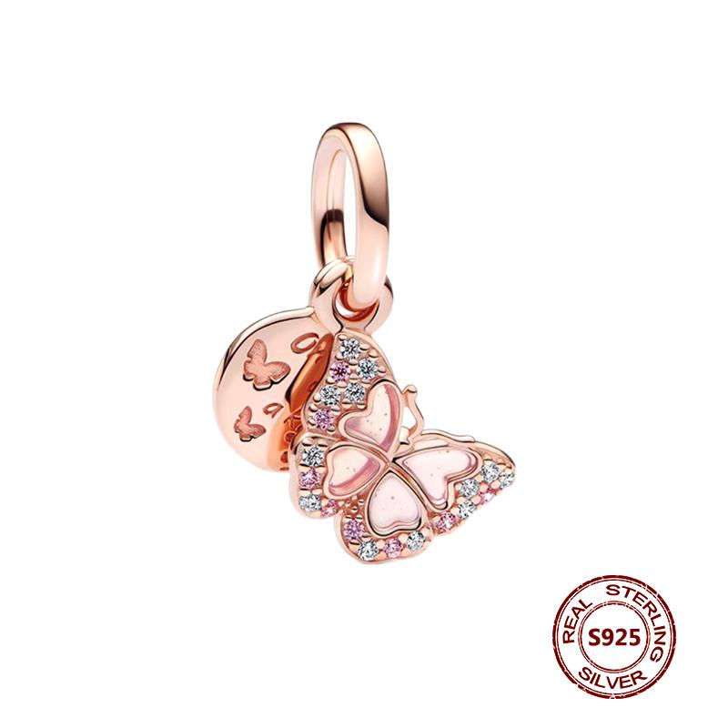 Подвески-хамелеоны, подходят модные оригинальные браслеты, серебро 925 пробы, циркон, осьминог, черепаха, бусина, бабочка, светлячок, подвеска, DIY изготовление ювелирных изделий