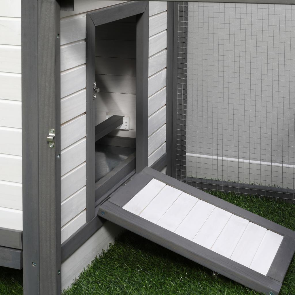 Chicken Coop Small Animal Pet Cage w/ Nesting Box Outdoor Run Wooden
